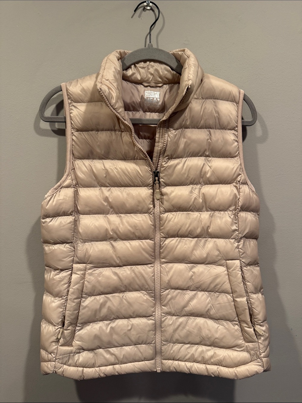 32 Degrees Heat Lightweight Puffer Vest - Tan/Champagne